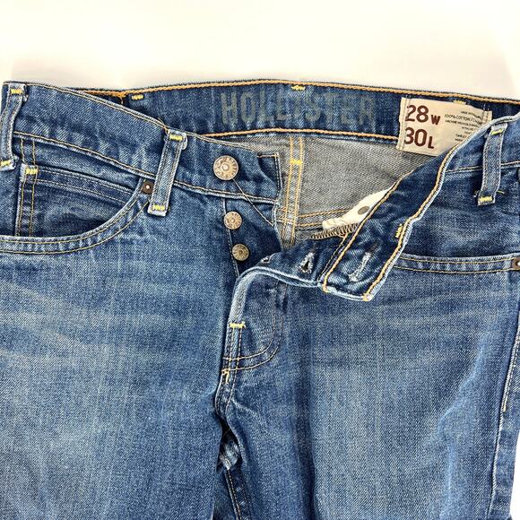 Hollister Button Fly Lightly Distressed Jeans Size 28"x30" - Picture 3 of 10
